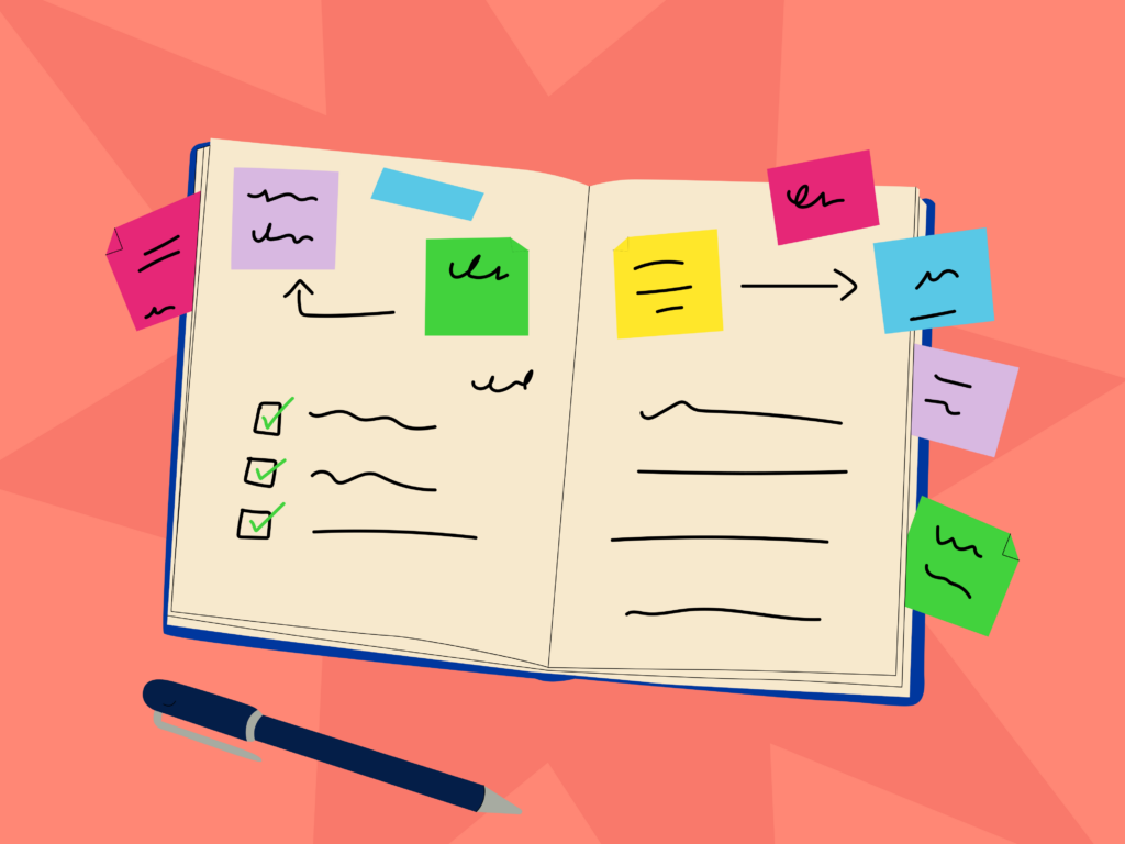 Una agenda con una lista de tareas para delegar.