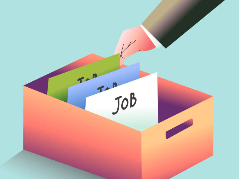 Una persona buscando trabajo.